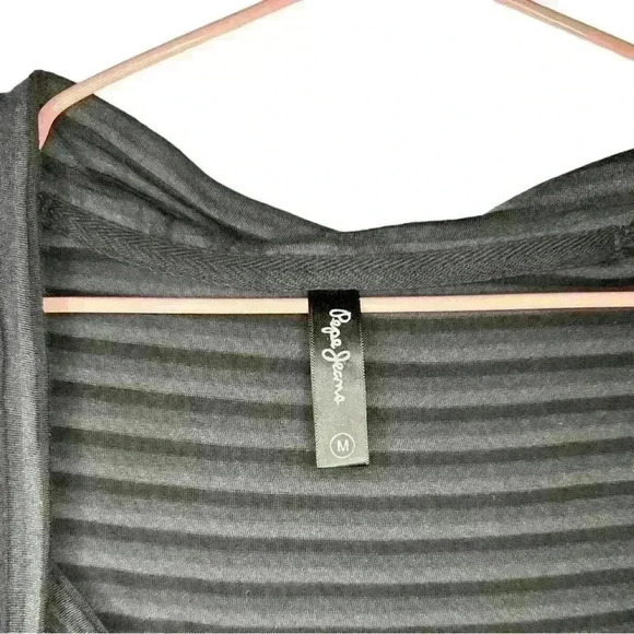 PEPE JEANS BLACK STRIPPED 90S CAMI - Picture 4 of 6